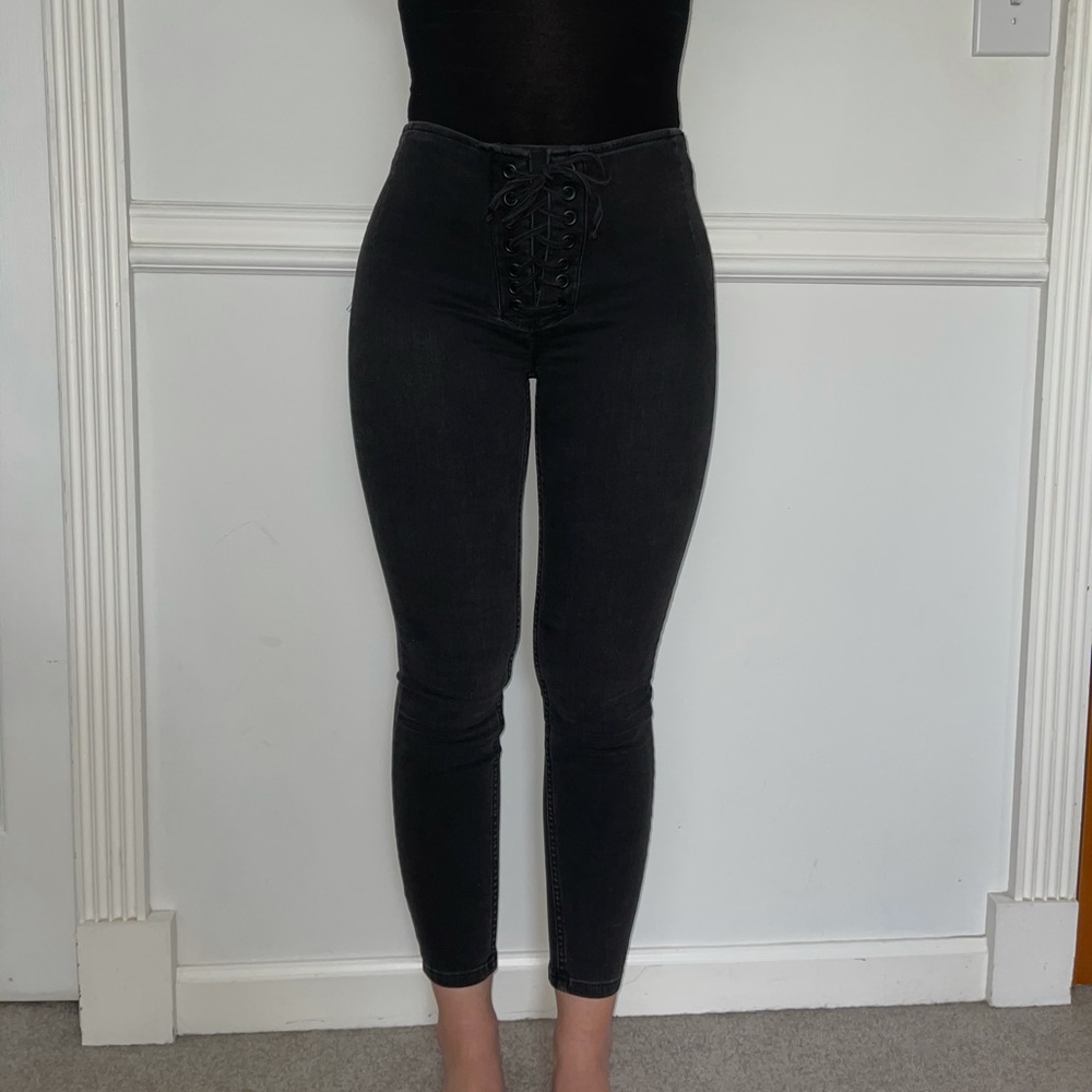 Free People lace-up skinny jeans